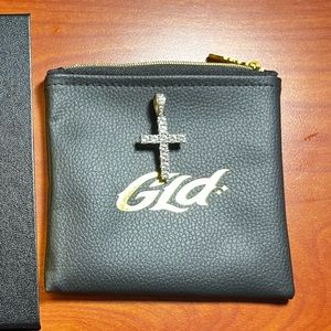 GLD 18k Vermeil gold plated Diamond cross pendant